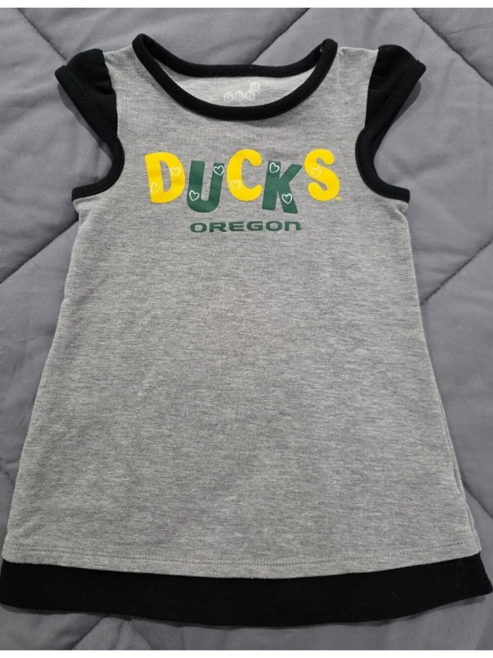 Girls Oregon Ducks Gray Sleeveless Dress Size 2T Green Brand Excellent condition